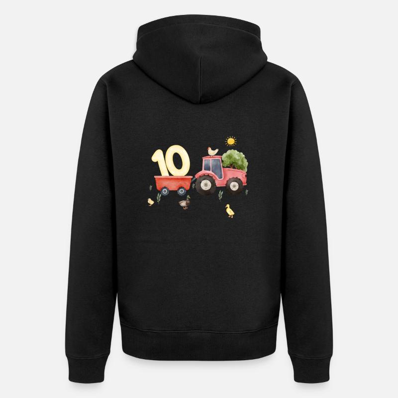 10e anniversaire ferme agriculture - Veste à capuche bio Premium Unisexe - noir