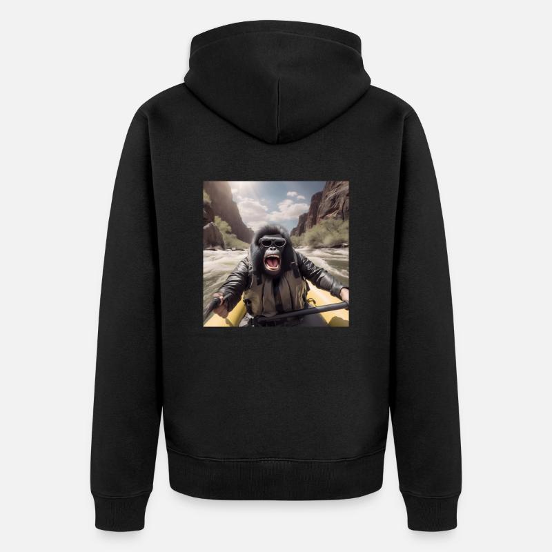 Rafting Gorille - Veste à capuche bio Premium Unisexe - noir