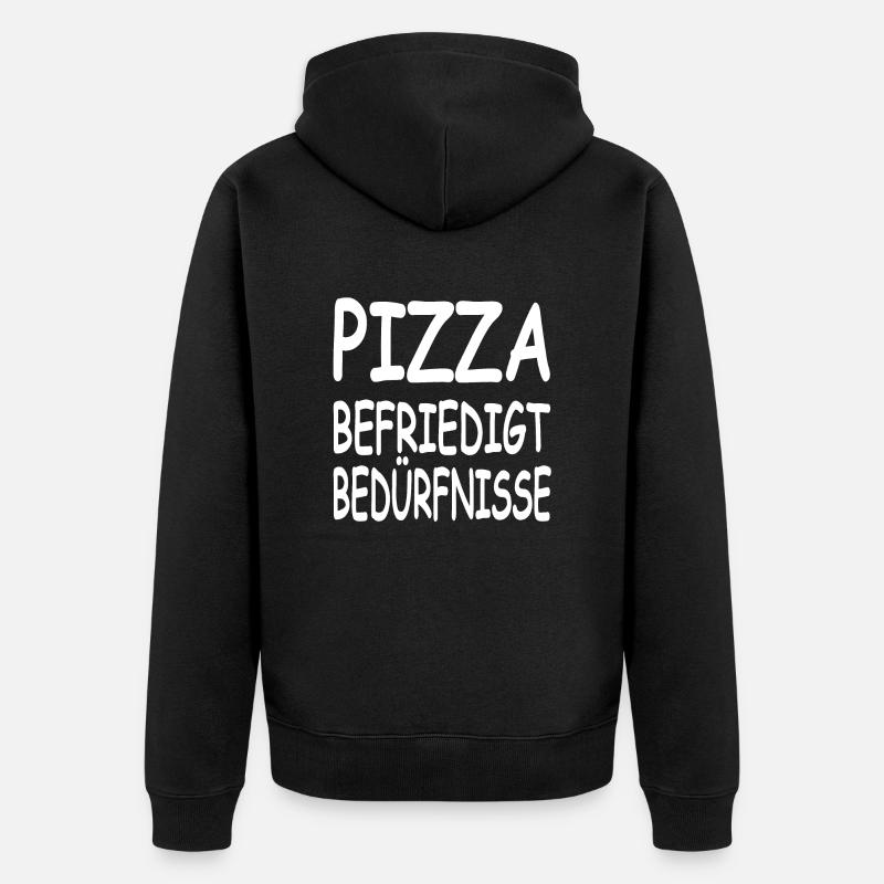 Pizza - Unisex Premium Bio Zip Hoodie - Schwarz