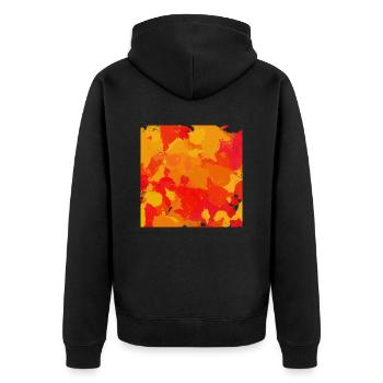 Farbkleckse - Unisex Premium Bio Zip Hoodie - Schwarz - Hinten - Nico (187cm)