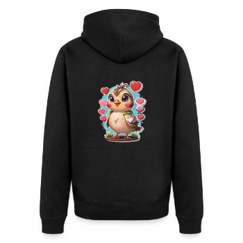 Bird Sweet Hearts - Unisex Premium Organic Zip Hoodie - black - Back - Nico (187cm)