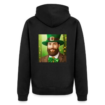 Saint Patrick's Day - Unisex Premium Organic Zip Hoodie - black - Back - Nico (187cm)