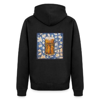Biergarten München Oktober Bayern Bier Feiern Fest - Unisex Premium Bio Zip Hoodie - Schwarz - Hinten - Nico (187cm)