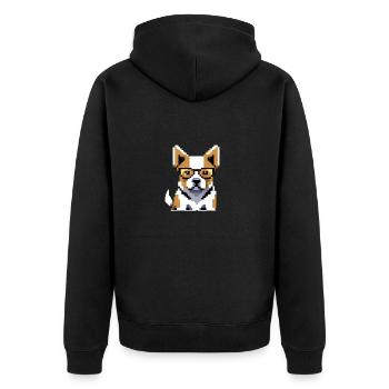 Pixo le chien à lunettes - Veste à capuche bio Premium Unisexe - noir - Dos - Nico (187cm)