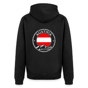 Austria Europe Alps Landmark Vienna - Unisex Premium Organic Zip Hoodie - black - Back - Nico (187cm)