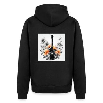 GUITARE EN FLEURS - Veste à capuche bio Premium Unisexe - noir - Dos - Nico (187cm)