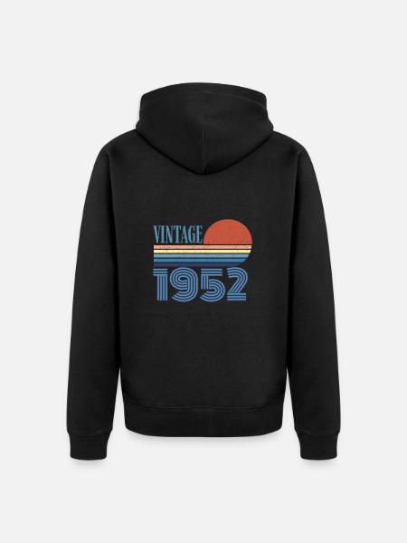 Jahrgang 1952 - Unisex Premium Bio Zip Hoodie - Schwarz