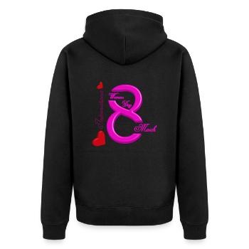 Women’s Power March 8 GirlPower Féminisme féminin - Veste à capuche bio Premium Unisexe - noir - Dos - Nico (187cm)