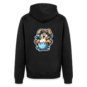 Lapin de Pâques Drôle - Veste à capuche bio Premium Unisexe - noir - Dos - Nico (187cm)