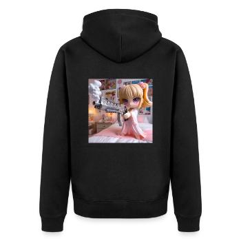 BabyBoomers 3 - Unisex Premium Bio Zip Hoodie - Schwarz - Hinten - Nico (187cm)
