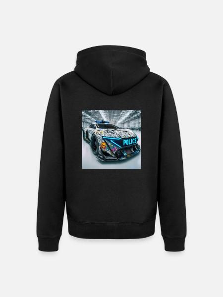 Police Cars 3 - Unisex Premium Bio Zip Hoodie - Schwarz