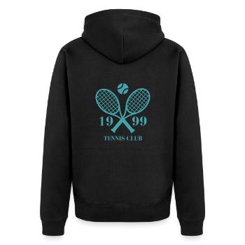 1999 tennis club - Veste à capuche bio Premium Unisexe - noir - Dos - Nico (187cm)