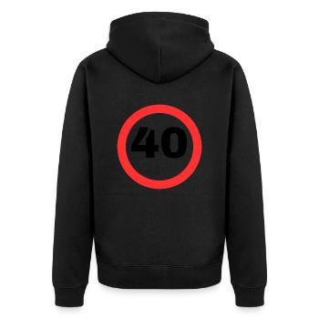 40 - Unisex Premium Bio Zip Hoodie - Schwarz - Hinten - Nico (187cm)