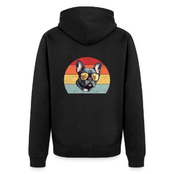 Bouledogue français - Veste à capuche bio Premium Unisexe - noir - Dos - Nico (187cm)