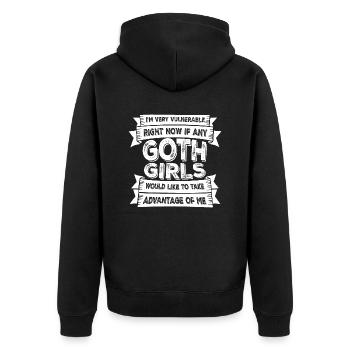 I Was Fighting A Bear Funny Surgery Broken Arm Leg - Unisex Premium Organic Zip Hoodie - black - Back - Nico (187cm)