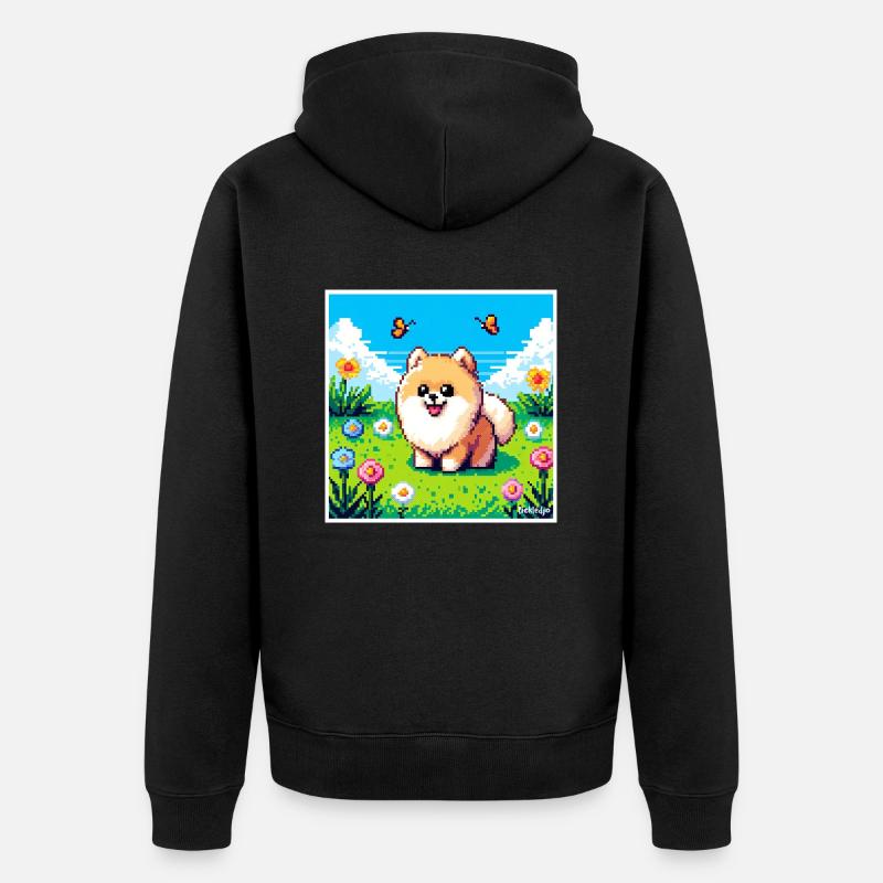 Pixel Pom - Veste à capuche bio Premium Unisexe - noir