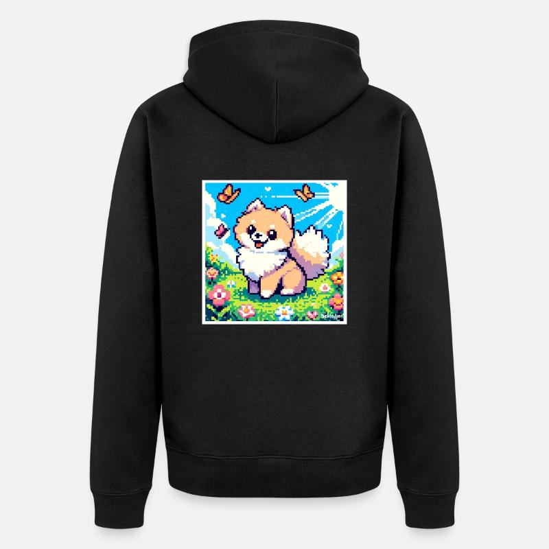 Pixel Pom - Veste à capuche bio Premium Unisexe - noir