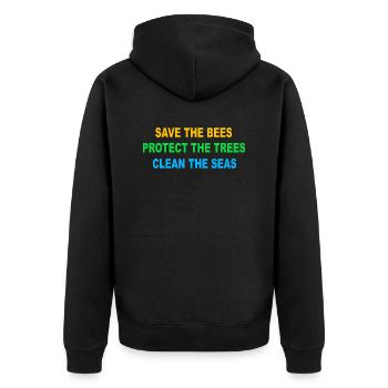 Animal Welfare Nature Lover Saying Sayings Gift - Unisex Premium Organic Zip Hoodie - black - Back - Nico (187cm)