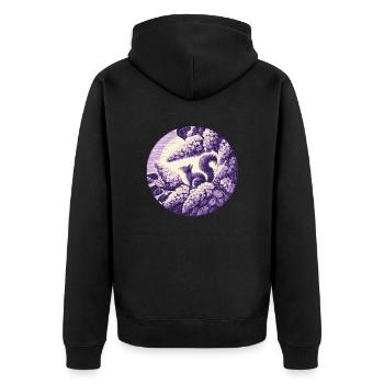 Lilac Squirrel Art - Unisex Premium Organic Zip Hoodie - black - Back - Nico (187cm)