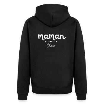 Mama Liebling - Unisex Premium Bio Zip Hoodie - Schwarz - Hinten - Nico (187cm)