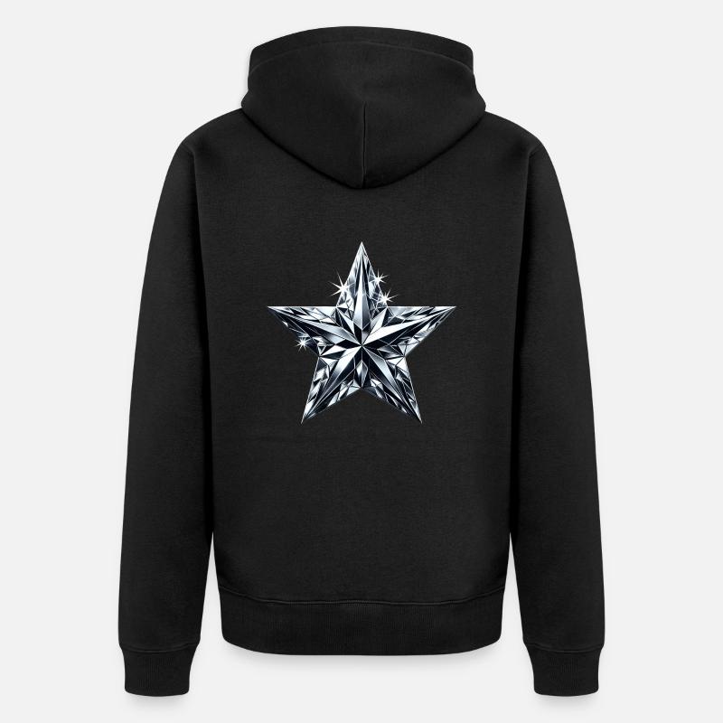 Étoile brillante de diamant - Veste à capuche bio Premium Unisexe - noir