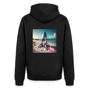 Summer To Mars - Unisex Premium Bio Zip Hoodie - Schwarz - Hinten - Nico (187cm)