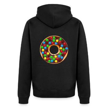 donut dessin dessert donuts gateau patisserie 1f - Veste à capuche bio Premium Unisexe - noir - Dos - Nico (187cm)