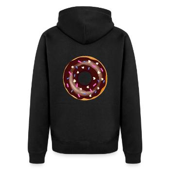 donut dessin dessert donuts gateau patisserie 115 - Veste à capuche bio Premium Unisexe - noir - Dos - Nico (187cm)