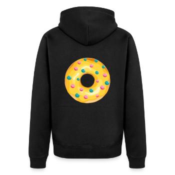 donut dessin dessert donuts gateau patisserie 1 - Veste à capuche bio Premium Unisexe - noir - Dos - Nico (187cm)