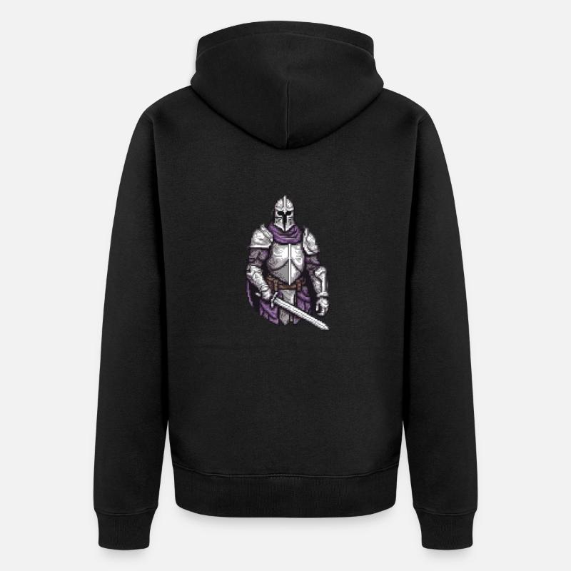 Vaillance du paladin pixel - Veste à capuche bio Premium Unisexe - noir