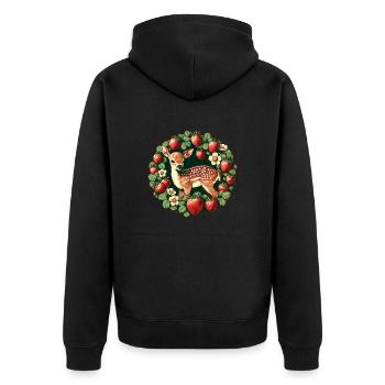 Fawn Spring - Unisex Premium Organic Zip Hoodie - black - Back - Nico (187cm)