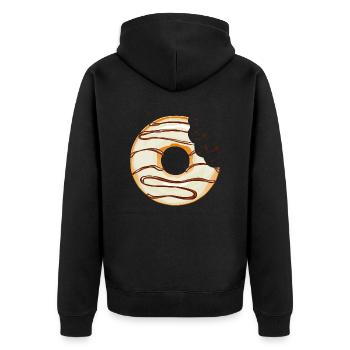 donut crunch eat butcher pastry 120234 Q - Unisex Premium Organic Zip Hoodie - black - Back - Nico (187cm)