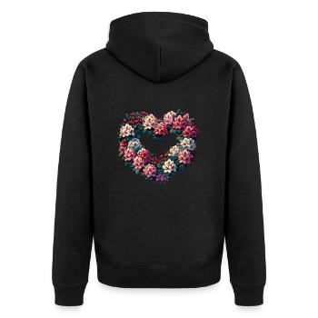 Couronne de rhododendrons - Veste à capuche bio Premium Unisexe - noir - Dos - Nico (187cm)