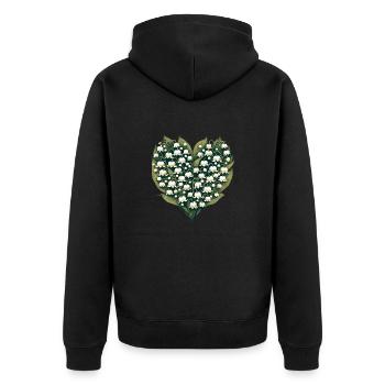 Lily of the Valley - Unisex Premium Organic Zip Hoodie - black - Back - Nico (187cm)