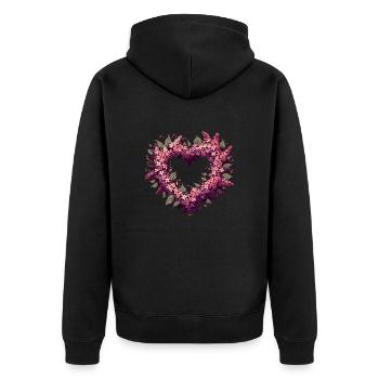 Lilac Flower Bush - Unisex Premium Organic Zip Hoodie - black - Back - Nico (187cm)
