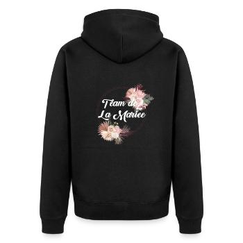 Team of The Floral Bride - Bachelorette Party Gift Idea - Unisex Premium Organic Zip Hoodie - black - Back - Nico (187cm)