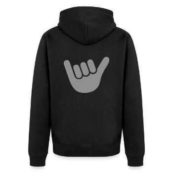 It's all easy - Unisex Premium Organic Zip Hoodie - black - Back - Nico (187cm)
