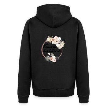 Tropisches Blumenbrautteam - Junggesellinnenabschied Geschenkidee - Unisex Premium Bio Zip Hoodie - Schwarz - Hinten - Nico (187cm)