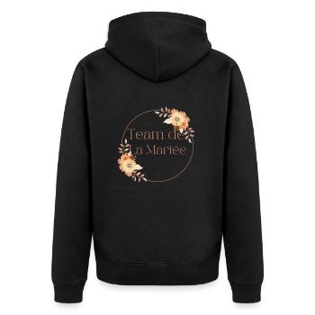 Team of The Floral Bride - Bachelorette Party Gift Idea - Unisex Premium Organic Zip Hoodie - black - Back - Nico (187cm)