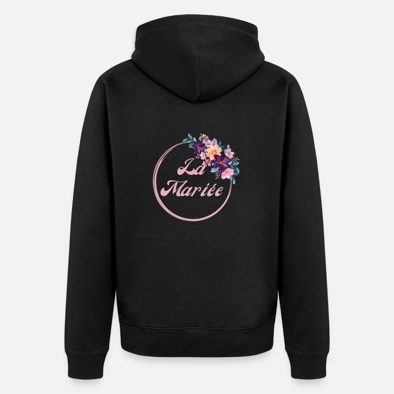 Die rosa Blumenbraut - Braut Geschenkidee - Unisex Premium Bio Zip Hoodie - Schwarz