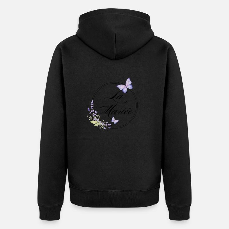 Der Braut-Schmetterling - Braut-Geschenkidee - Unisex Premium Bio Zip Hoodie - Schwarz