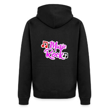 Music Rock Design für alle Musikliebhaber - Unisex Premium Bio Zip Hoodie - Schwarz - Hinten - Nico (187cm)