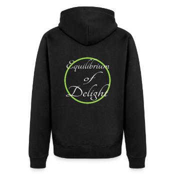 maintaining balance quote finding joy joy - Unisex Premium Organic Zip Hoodie - black - Back - Nico (187cm)