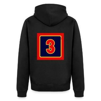 BLOW UP MOVIE: POP ART CUSHION 'No 3' - Unisex Premium Organic Zip Hoodie - black - Back - Nico (187cm)