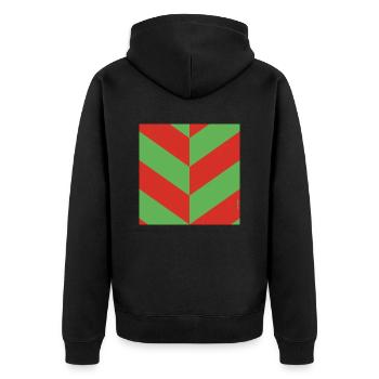 BLOW UP MOVIE: POP ART CUSHION 'DIAGONAL OP ART' - Unisex Premium Organic Zip Hoodie - black - Back - Nico (187cm)