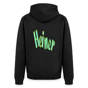 heiner2 - Unisex Premium Organic Zip Hoodie - black - Back - Nico (187cm)