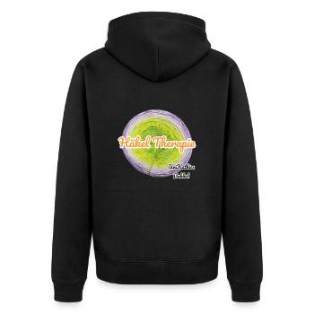 Häkel Therapie - Unisex Premium Bio Zip Hoodie - Schwarz - Hinten - Nico (187cm)