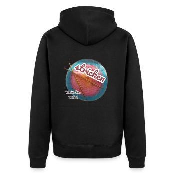 Stricken - Unisex Premium Bio Zip Hoodie - Schwarz - Hinten - Nico (187cm)