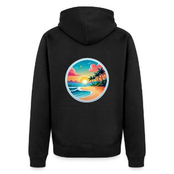 plage vacances soleil mer - Veste à capuche bio Premium Unisexe - noir - Dos - Nico (187cm)