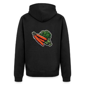 Food / Vegetables / Market / Vitamins / Design - Unisex Premium Organic Zip Hoodie - black - Back - Nico (187cm)